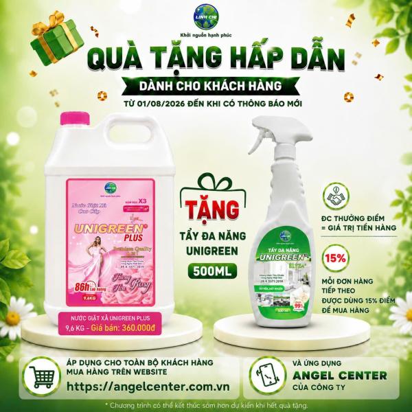 [CTBH] Nước giặt xả cao cấp UniGreen PLUS - Hương Lavender (9,6 kg) - Tặng Dầu gội nam Unigreen 500ml 