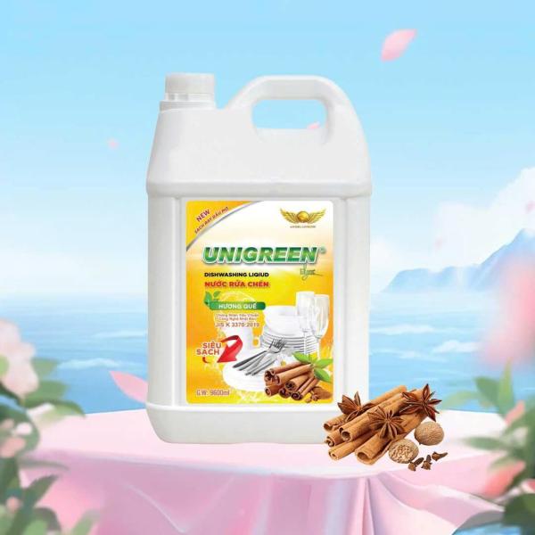 Nước rửa chén Uni Green 9600ml - Hương quế